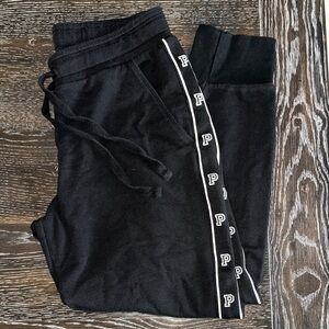 Victoria's Secret Black Track Pants with White Trim